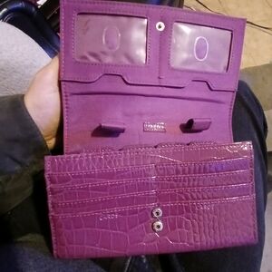 Purple Crocodile Embossed Women's Wallet